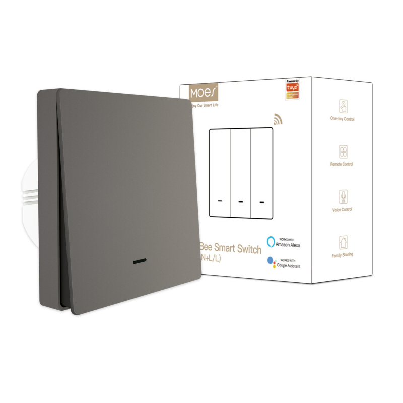 Universal Remote Smart Home - สวิตช์ติดผนังอัจฉริยะ MOES Tuya ZigBee ควบคุมผ่านแอพ รองรับสายเดี่ยว/สายกลาง