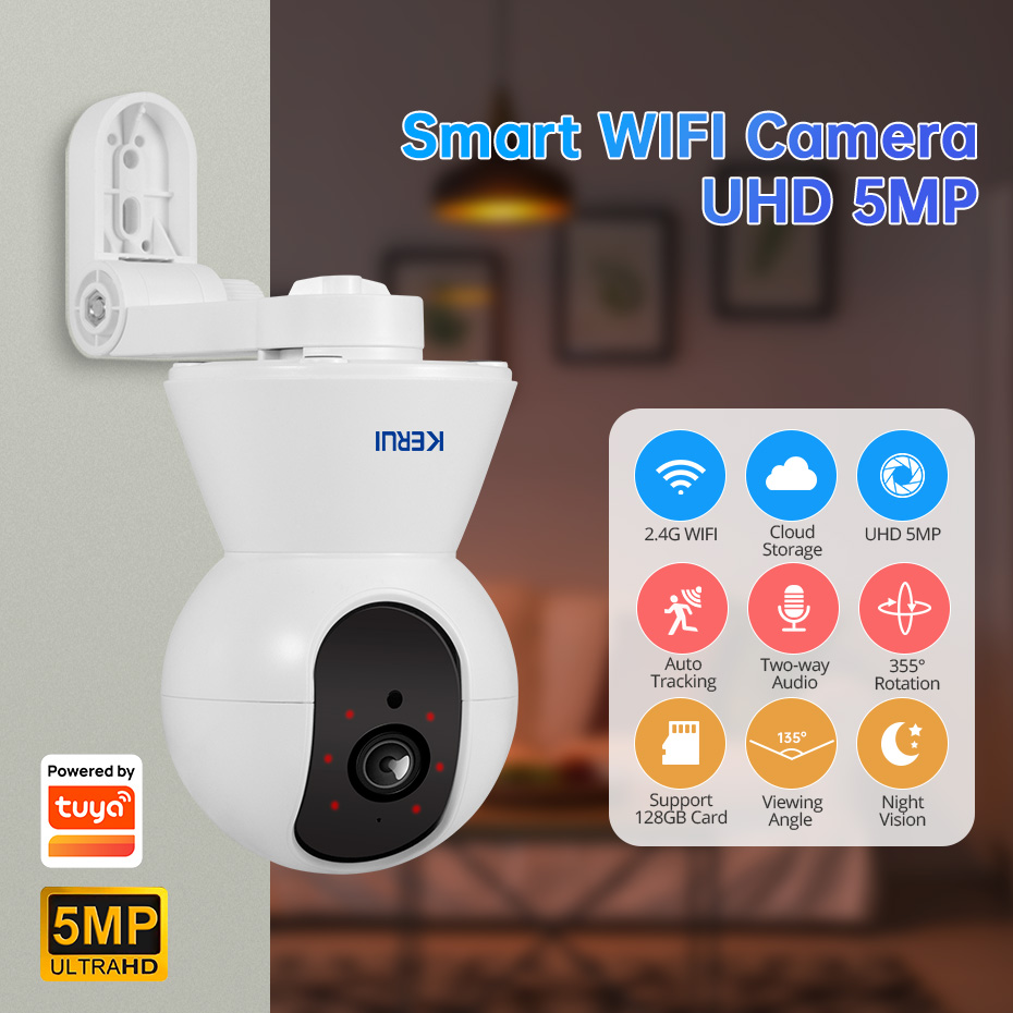Smart Home Camera Ezviz - KERUI 4K 8MP Tuyaสมาร์ทMini WiFi IPกล้องวงเล็บในร่มWireless