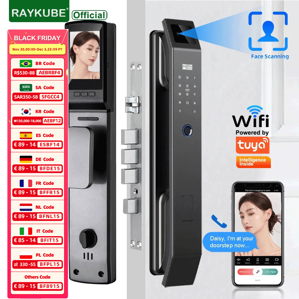 RAYKUBE DF14 Tuya WiFi ระบบล็อ - Smart Home Door Lock บทวิจารณ์และราคา